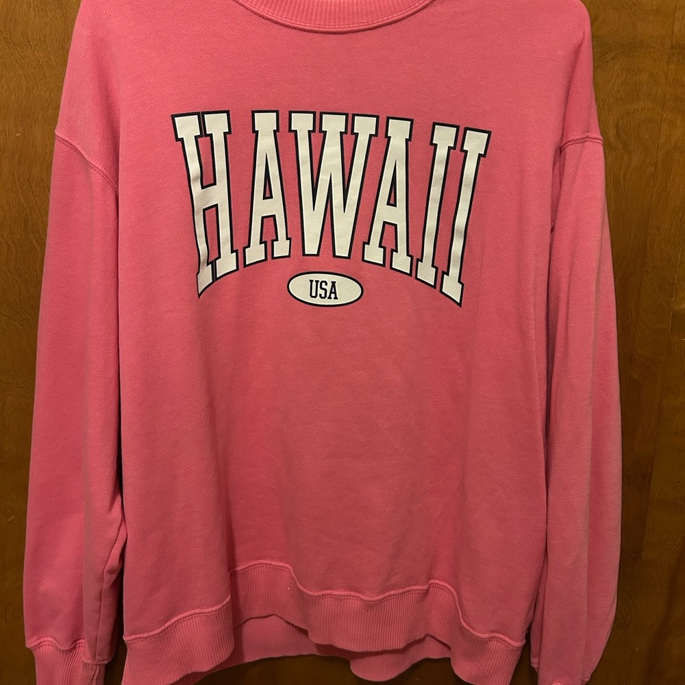 Hollister Pink Hawaii USA Women's Crew Neck Sweater